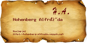 Hohenberg Alfréda névjegykártya
